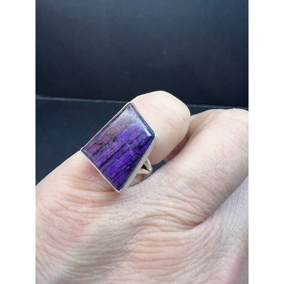 Vintage sugilite sterling silver ring size 5 - Picture 16 of 16